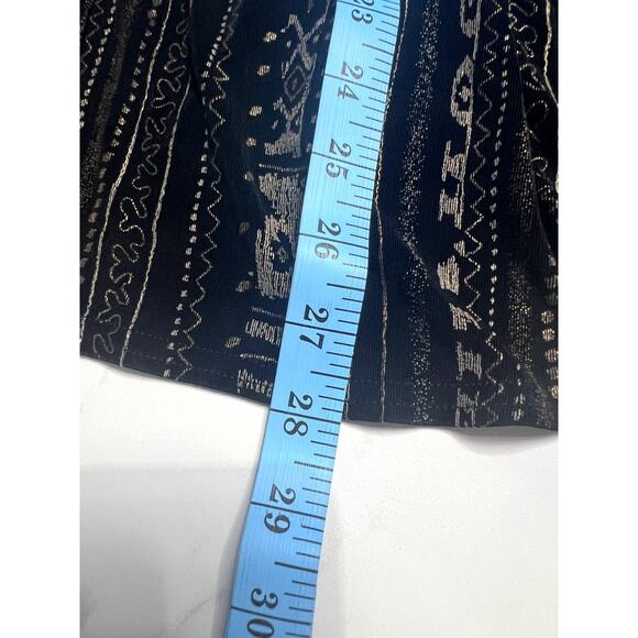 Vintage Coldwater Creek Matching Cardigan and Camisole Top Black & Gold Pattern - Picture 9 of 12